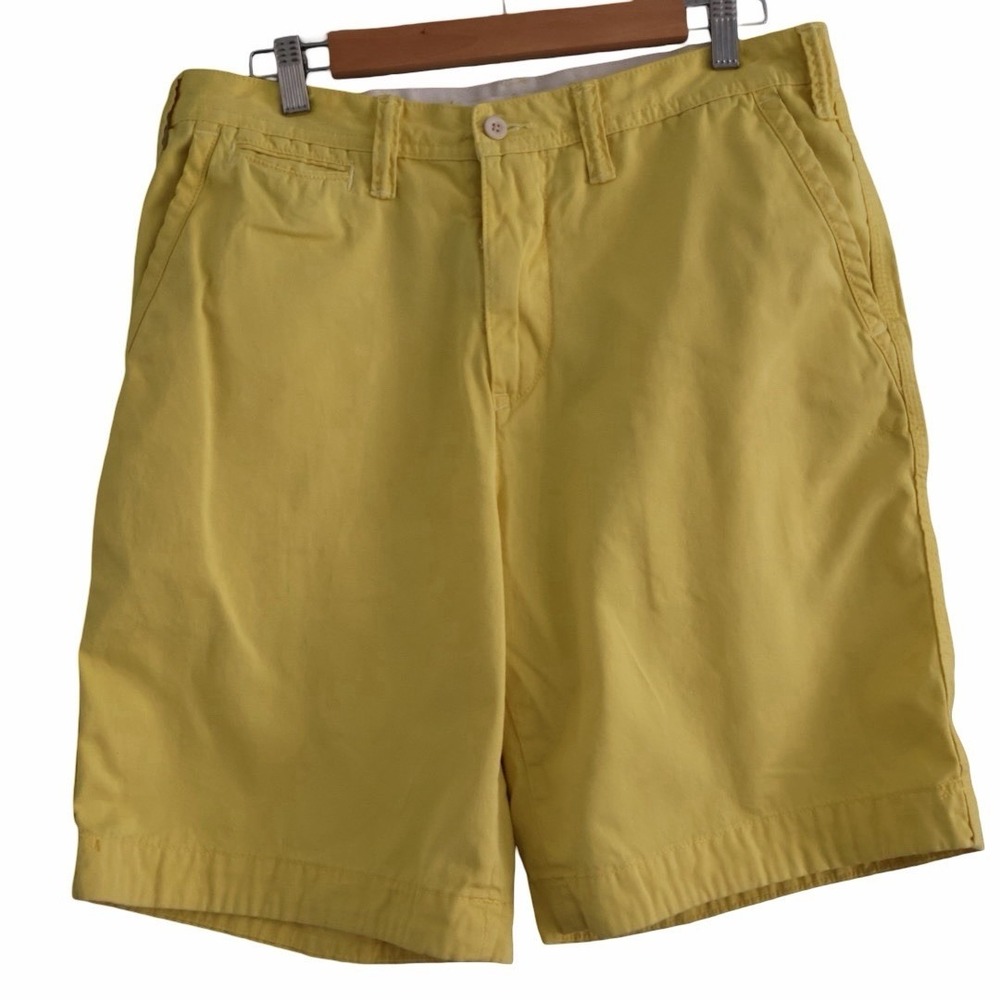 Y2K Polo Ralph Lauren men's Yellow‎ relaxed fit Size 34 chino shorts 10" Inseam